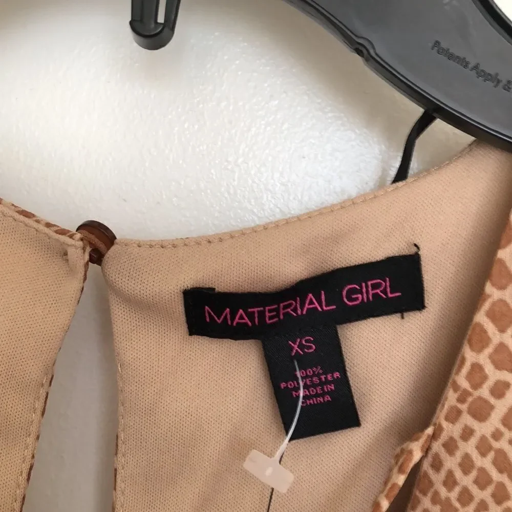 Material Girl Romper Size XS NWT Eel Skin print